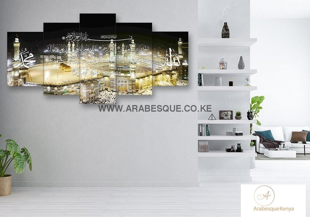 Al Fatihah The Opening The Great Mosque Of Mecca Al Masjid Al Aram At Night - Arabesque